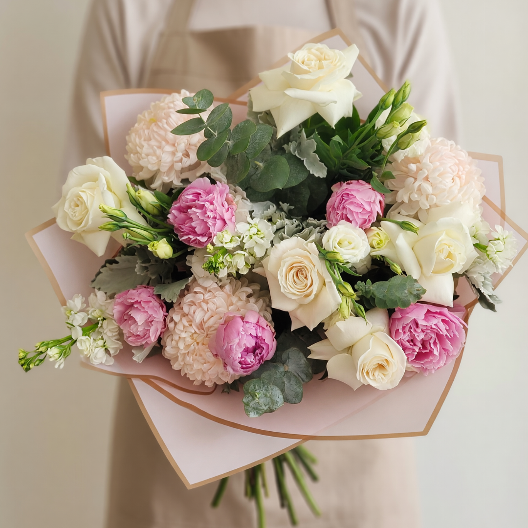 Serene Peonies Hand-Tied