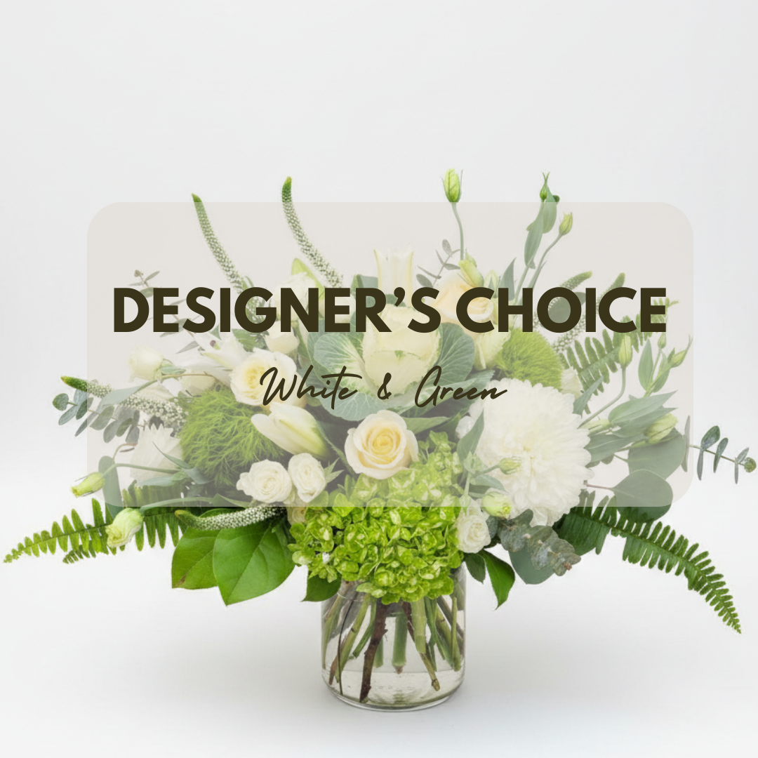 Designer's Choice – White & Green Vase – ALANA'S FLOWERS & GIFTS, Etobicoke ON