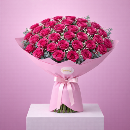 Classic Luxury Long-Stem Pink Roses